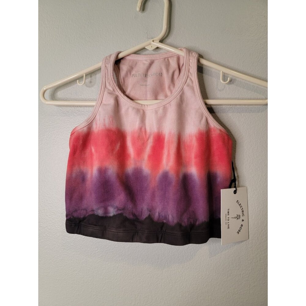 Electric & Rose Size XS Womens Tie Dye Sports Bra Racerback NWT - Picture 2 of 5